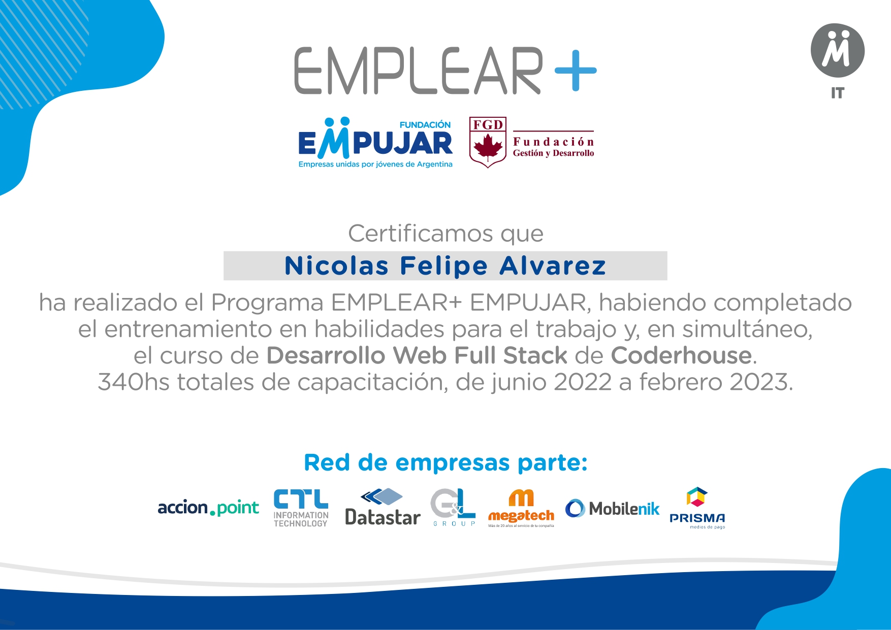 Cerficiado de Fullstack